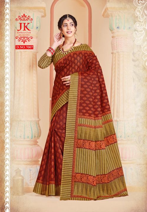 Jk Tulsi 7 Regular Wear Pure Cotton Printed Designer Saree Collection